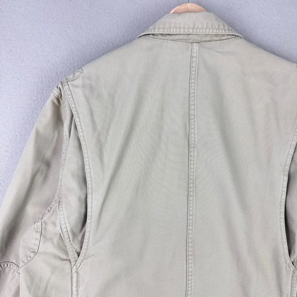 Duluth Presentation Blazer Jacket Mens Large‎ Khaki Cotton Canvas Fire Hose Work